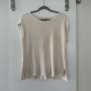 Barefoot Dreams Tan Cuffed Sleeve Relaxed Tee